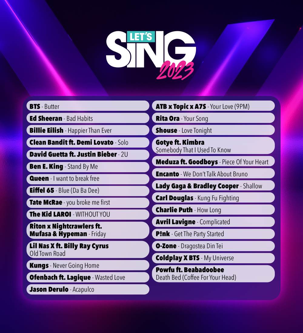 Let's Sing 2023 revela lista de músicas - Geeks United